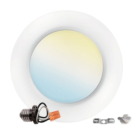 Luxrite 4 Inch LED Disk Light 5CCT 2700K-5000K 10W 600LM Dimmable J-Box or 4 Can Install ETL Listed LR23861-1PK